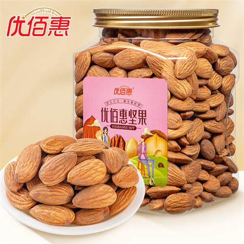 原味盐焗巴旦木仁500g 5斤扁桃仁巴坦木仁巴达木美国大杏仁坚果