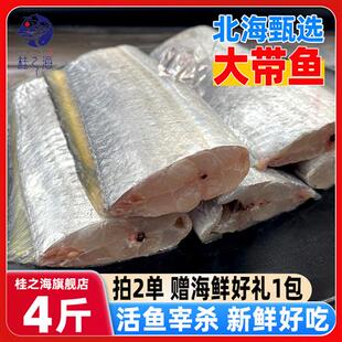 北海带鱼中段新鲜冷冻深海鱼去头尾内脏精选宽刀鱼海鲜特大带鱼段