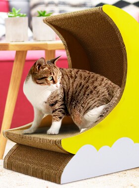 icle-叶仔月亮猫抓板大型猫抓窝猫咪磨爪神器可玩可睡一体款立式