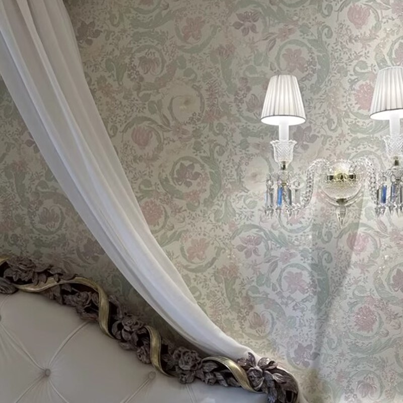 德国风格奢华复古新古典大花植物轻奢背景墙纸壁纸墙布壁布壁画