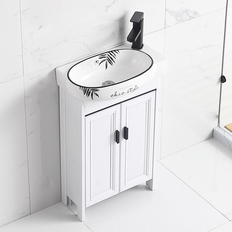 落地式洗手盆柜组合太空铝卫生间洗脸盆小户型浴室柜洗漱台池阳台