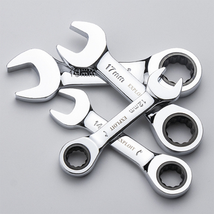 快速迷你短柄棘轮扳手开口梅花帮手省力两用机轮汽修板子工具套装