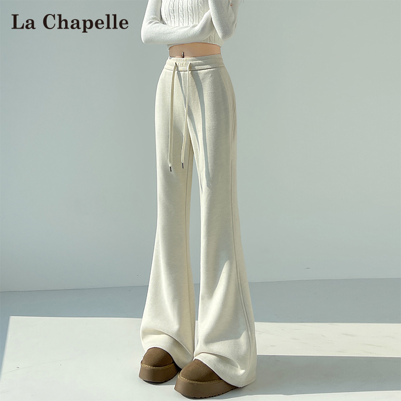 拉夏贝尔加绒微喇糯米裤女秋冬2025新款高腰垂感瑜伽运动喇叭裤子,女装/女士精品,休闲裤,淘宝优惠券,粉丝福利购,淘宝优惠卷