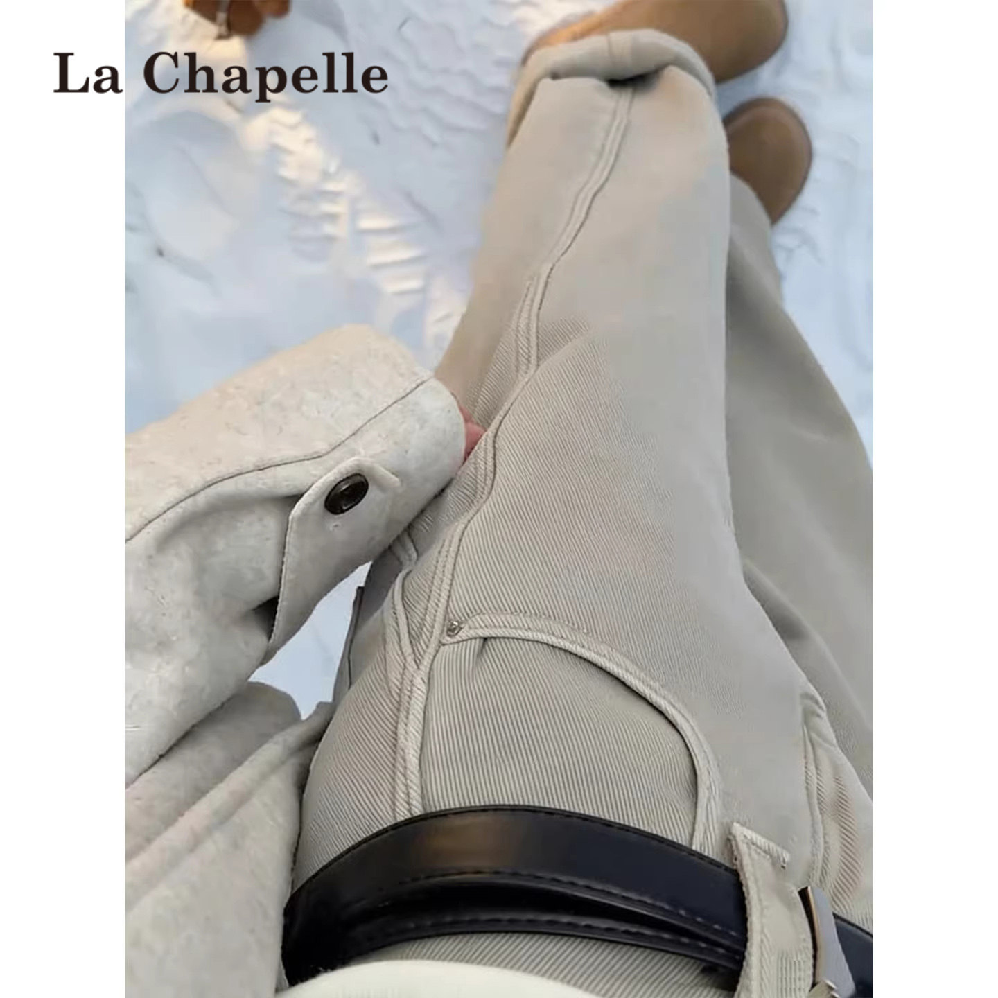 拉夏贝尔奶茶灰加绒弯刀牛仔裤女春秋冬高腰显瘦窄版直筒阔腿裤子,女装/女士精品,牛仔裤,淘宝优惠券,粉丝福利购,淘宝优惠卷