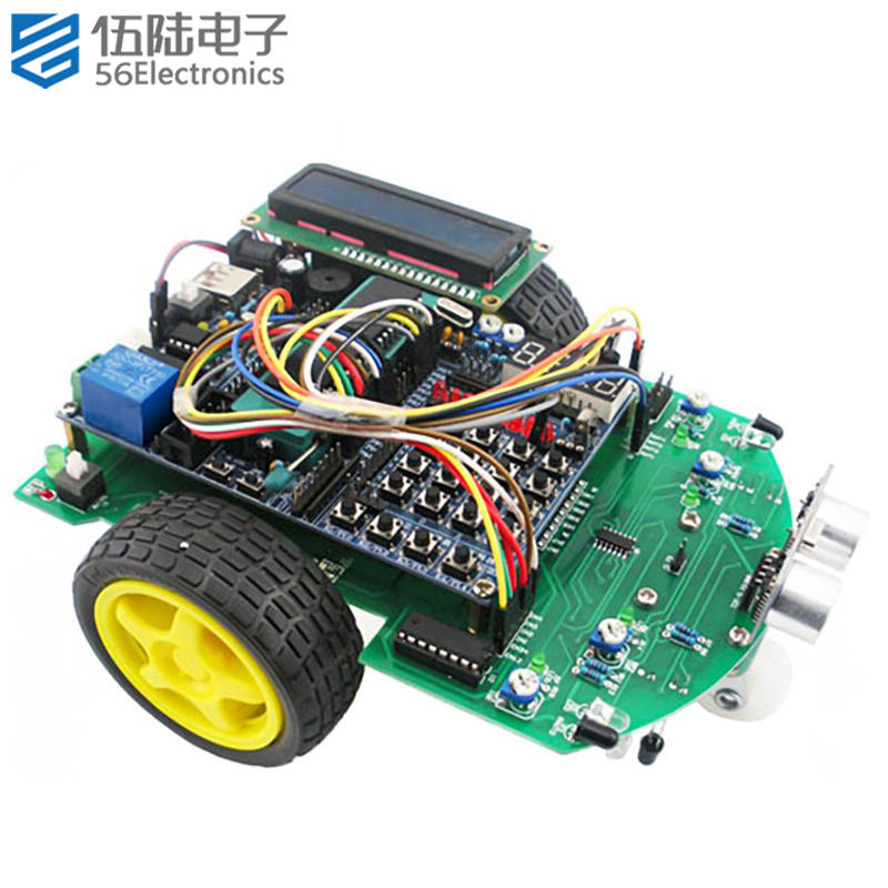 C51智能小车DIY电子套件单片机开发板遥控测距循迹避障TJ-56-79