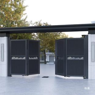 299铝合金庭院门车别墅户外电悬浮折叠动库门铁叠艺四扇折门院墙