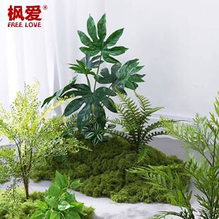 仿真绿植组合景假植楼室物1231仿生苔藓内橱窗梯转角微景造观装饰