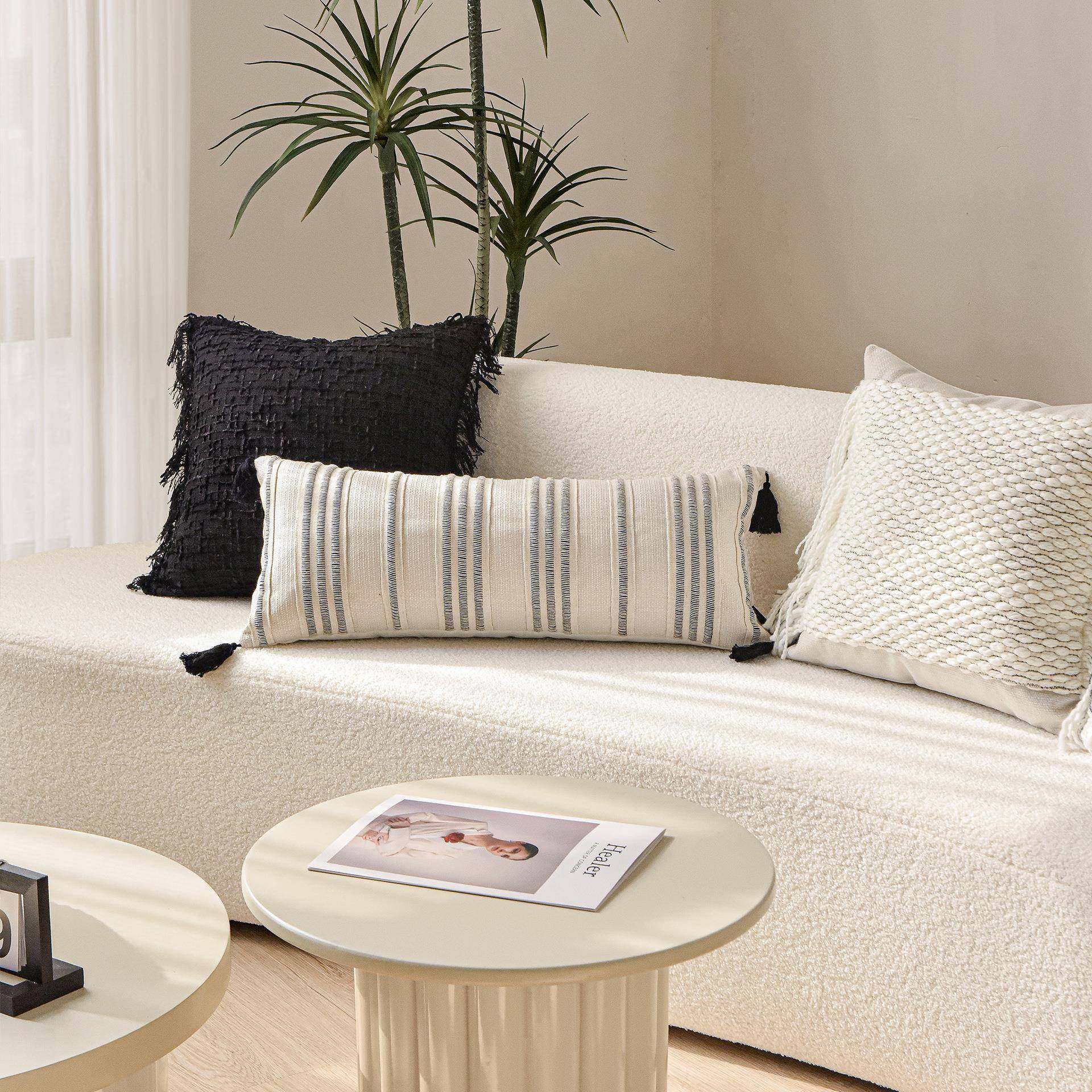 现代样板房抱枕计师沙自发然风靠包米咖千鸟格L2108300纹棉浅麻靠,居家布艺,抱枕被,淘宝优惠券,粉丝福利购,淘宝优惠卷