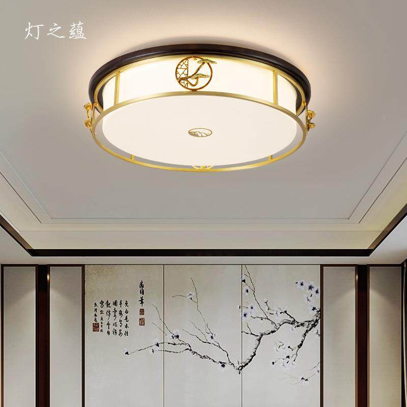 式吸顶中灯铜客厅灯新新款led餐厅全灯中国845风书房别墅卧室主灯,家装灯饰光源,客厅吸顶灯,淘宝优惠券,粉丝福利购,淘宝优惠卷