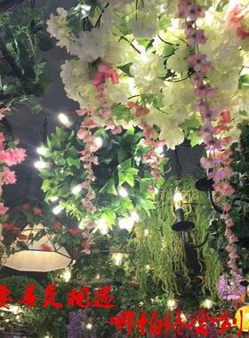 工业风吊灯乐餐吧餐灯复古酒麻吧烧烤店绿植物音装饰绳餐饮OZP灯