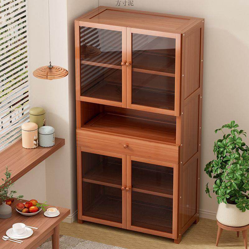 厨房置物架带门柜餐边家用落柜地多层防尘储物碗筷橱收纳MS-WNZWG,收纳整理,书桌收纳置物架,淘宝优惠券,粉丝福利购,淘宝优惠卷