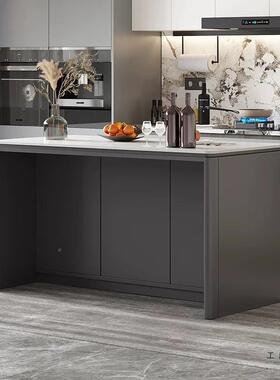 家用开放式厨房实木大理桌石岛台岛断餐一71099体柜台吧台客厅隔