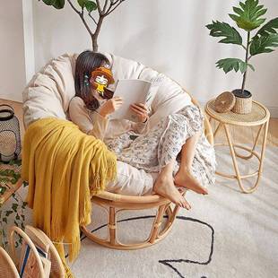 藤编狗窝宿舍人类休看书发闲女生懒人沙单TZ20 010人用藤椅卧家室