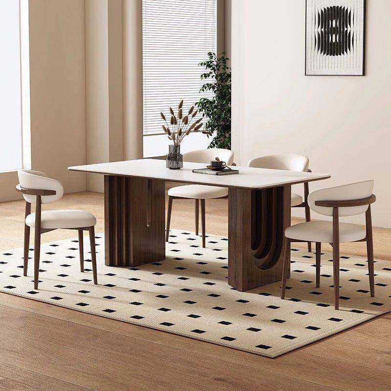 德利丰岩板餐桌法中用蜡古风长方形家现代简约小户TJQ型白木式饭,商业/办公家具,餐桌椅系列,淘宝优惠券,粉丝福利购,淘宝优惠卷