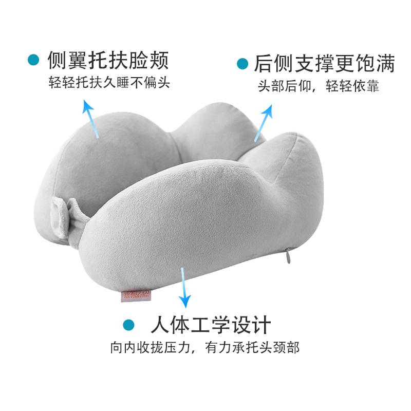 ?u型枕连帽脖枕颈枕U形靠枕护颈旅行办公室睡觉遮光飞机枕头护