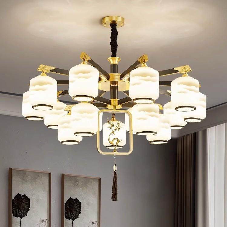 新中式吊灯全铜客厅现代约大气厅餐灯灯中国风2025年新简款229卧,家装灯饰光源,智能吊灯,淘宝优惠券,粉丝福利购,淘宝优惠卷