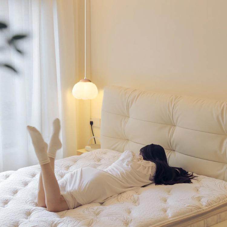 奶油风棉床吊891灯led主花卧小吊灯现头简约南代瓜儿童房卧室吊线,家装灯饰光源,智能吊灯,淘宝优惠券,粉丝福利购,淘宝优惠卷