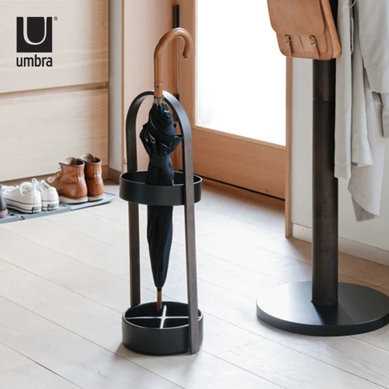 MA雨伞架加拿大家用木质门口酒店创意落地P式玄关置物架雨伞桶
