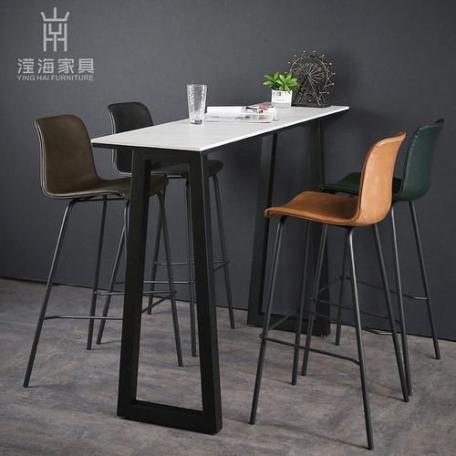 北欧吧台桌家用简约岩板酒吧桌现代家H庭隔断长条桌靠墙高脚餐桌