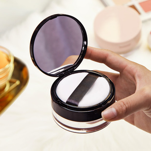 cpb散粉盒空盒便携小分装盒带粉扑高档胡椒粉弹带镜蜜粉收纳盒子