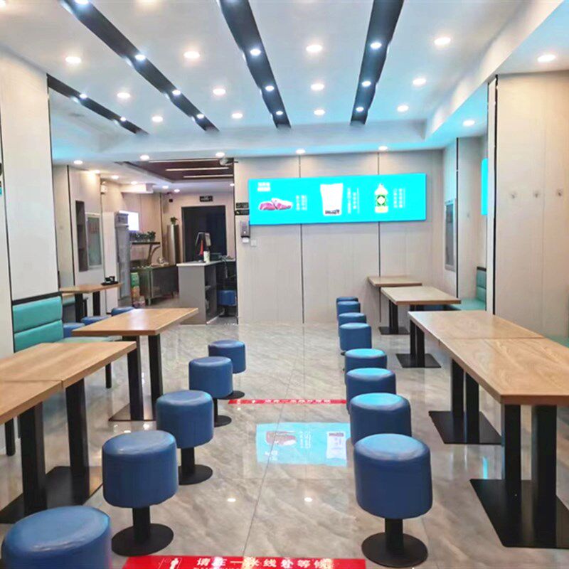 快餐店圆凳肯德基餐饮小吃奶茶店不锈钢圆凳台凳皮凳子软包小圆凳