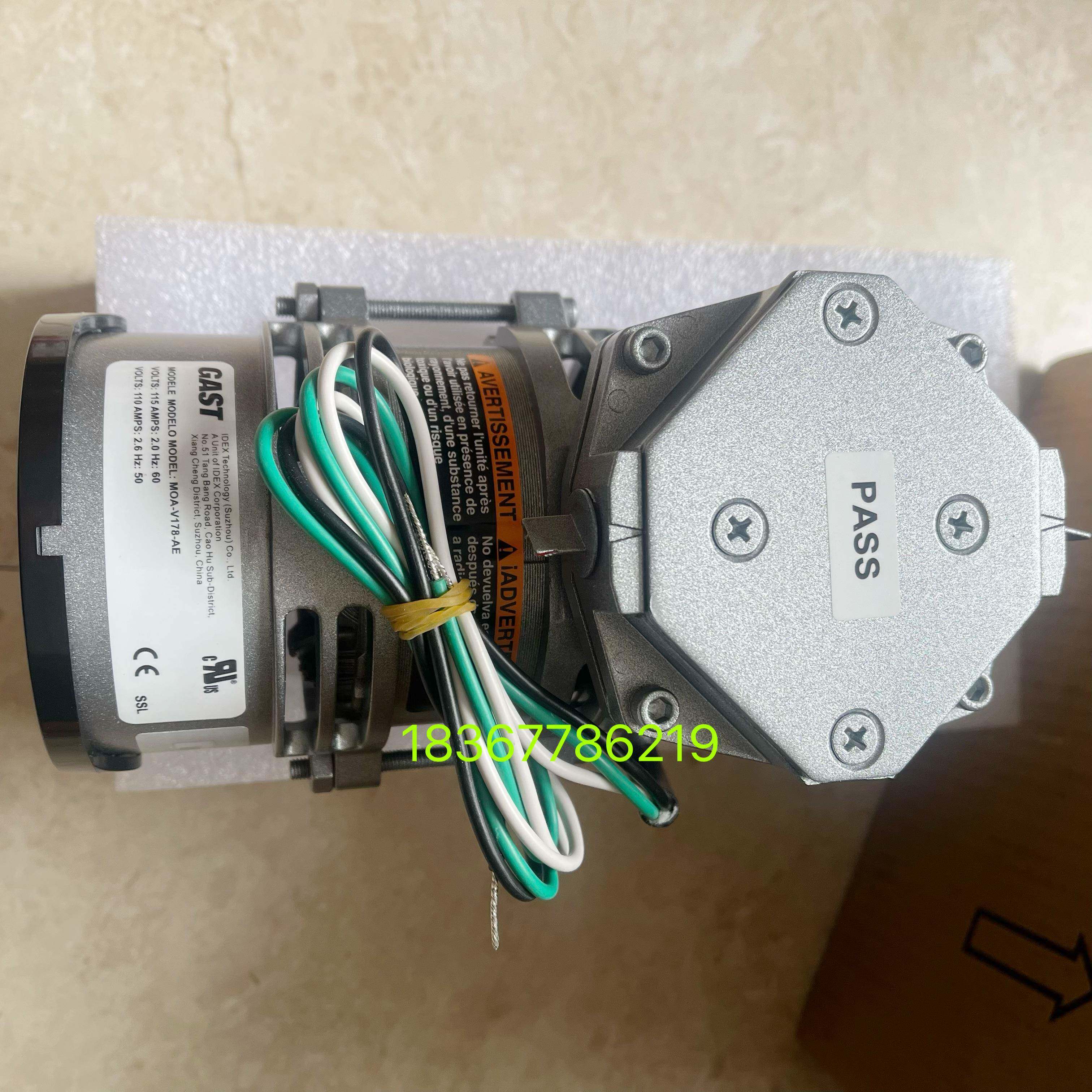 原装GAST美国特灵空调AC110/115V隔膜排气泵真空泵MOA-V178-AE