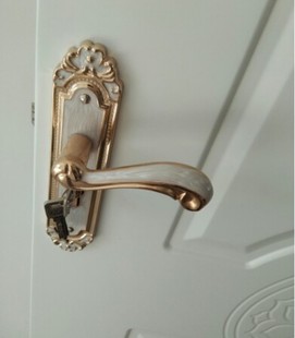 象白牙家用通用型静音门把手欧式门锁室内卧室实木门琥珀房门锁具