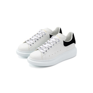 ALEXANDER MCQUEEN麦昆小白鞋经典休闲低帮鞋女厚底黑尾百搭女鞋