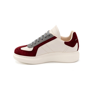 ALEXANDER MCQUEEN麦昆复古撞色小白鞋女厚底显高低帮休闲鞋