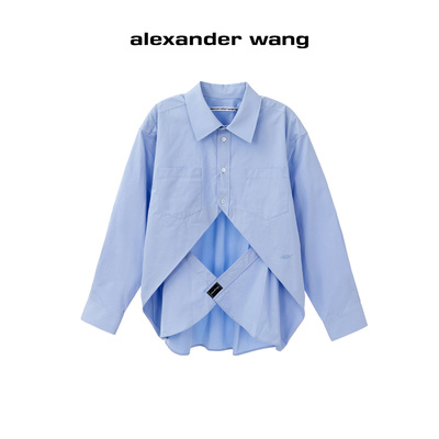 Alexander Wang亚历山大王 开钗宽松休闲长袖衬衫女士衬衫衣