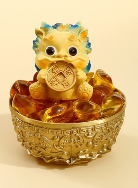 聚宝盆摆件貔貅招财m聚财八方来办公室桌面装饰新年礼物创意小礼