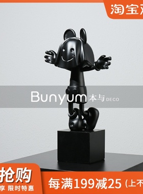 家居样板间鬼脸卡k通雕塑摆件售楼处时尚软装客厅书房酒柜摆设