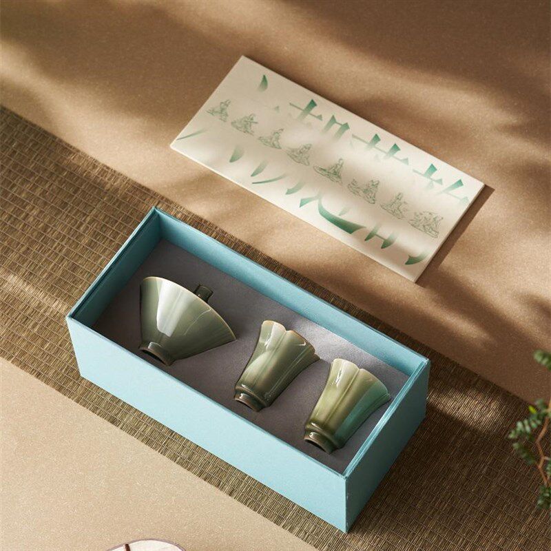 南京六朝博物馆竹林七贤六朝莲韵茶具盖碗U茶杯国风送领导