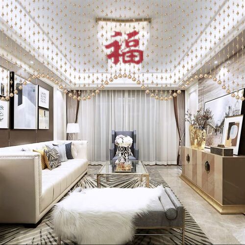 水晶珠帘客厅隔断帘门对门帘卫生间成品装饰葫芦挂帘子福字免打孔