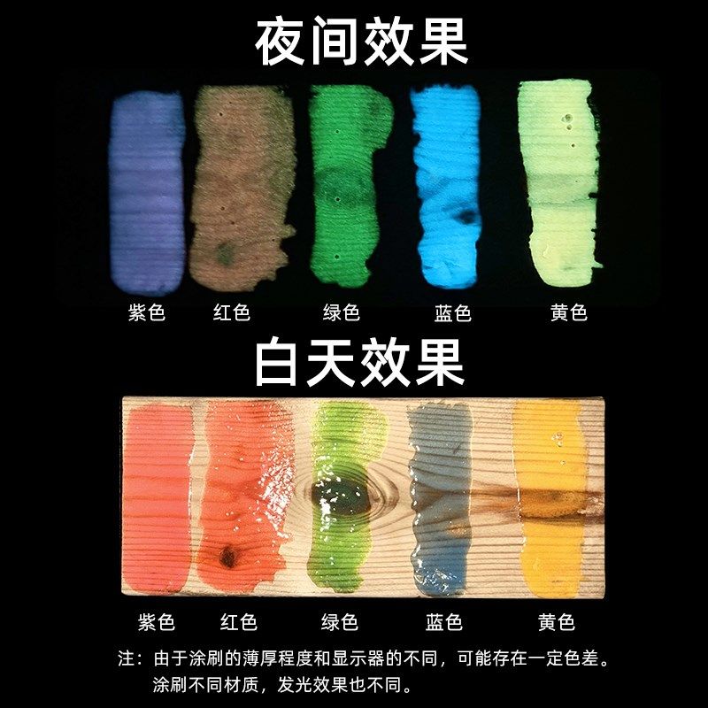 夜光漆超亮防水透明发光手绘绘画E水性彩绘丙烯荧光粉夜光颜料