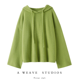 女连帽毛衣针织帽衫 这个版 加厚100%纯山羊绒衫 阔袖 宽松 型太牛了