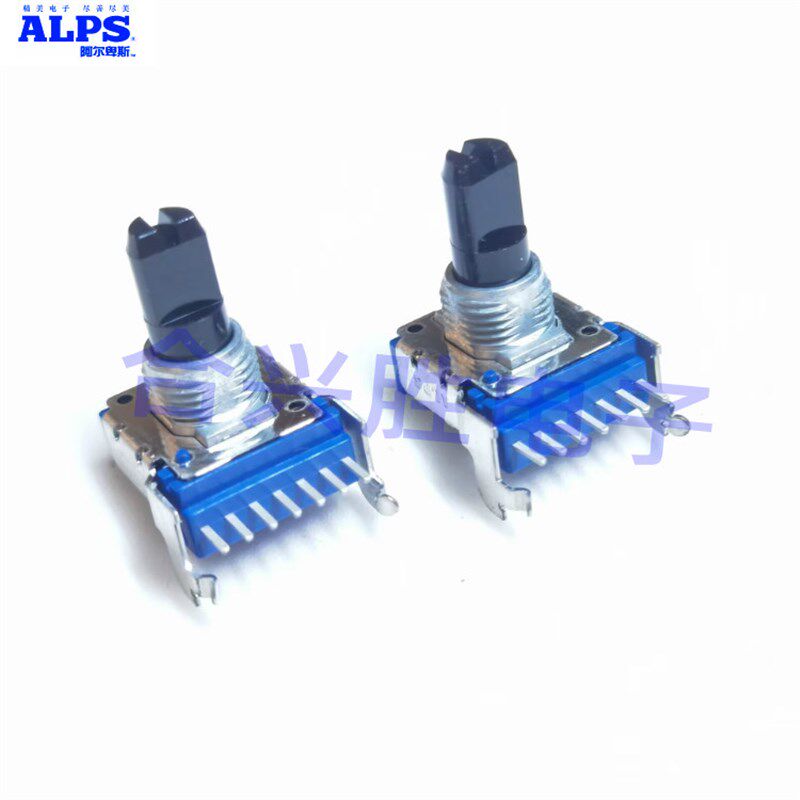日本ALPS RK14型旋转电位器 双联7脚A50K 功放音响音量电位器旋钮