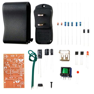 手机USB充电器套件 500mA 5V 电子教学实训开关稳压电源DIY散件