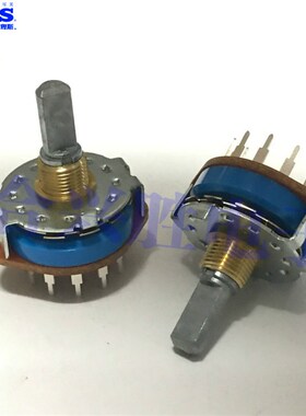 日本ALPS旋转开关SRRM264300波段开关2刀6档切换开关14脚轴长20mm