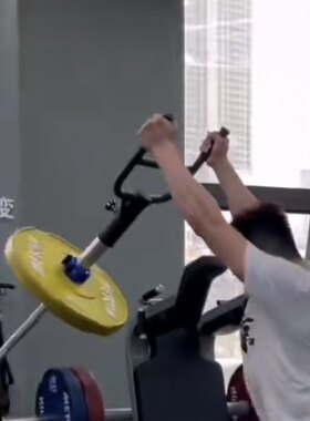 推肩背单手杠铃炮筒架上斜杆铃推举训练杆 炮筒辅助手柄 核心训练