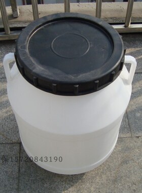 可提带盖PE化工白色圆形塑料桶 废液料大饭储水桶 壁厚耐腐25/50L