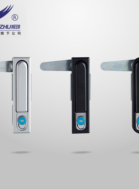 恒珠柜锁电柜门锁MS480-2黑色平面锁配电箱锁开关柜门锁厂家直销