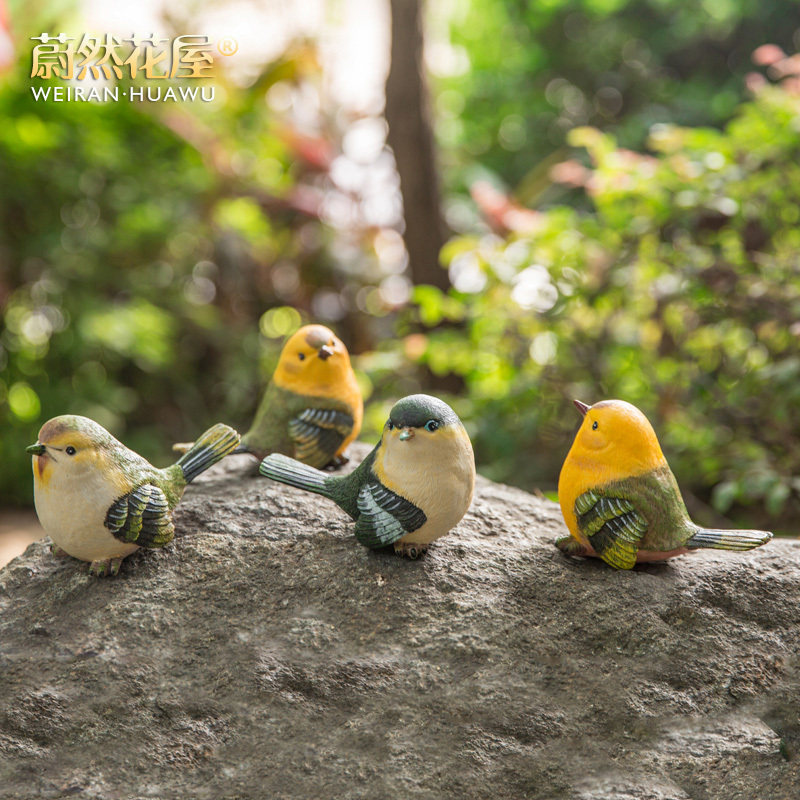 花园庭院阳台仿真小鸟摆设创意礼物美式家居装饰树脂工艺品摆件,农用物资,苗木固定器/支撑器,淘宝优惠券,粉丝福利购,淘宝优惠卷