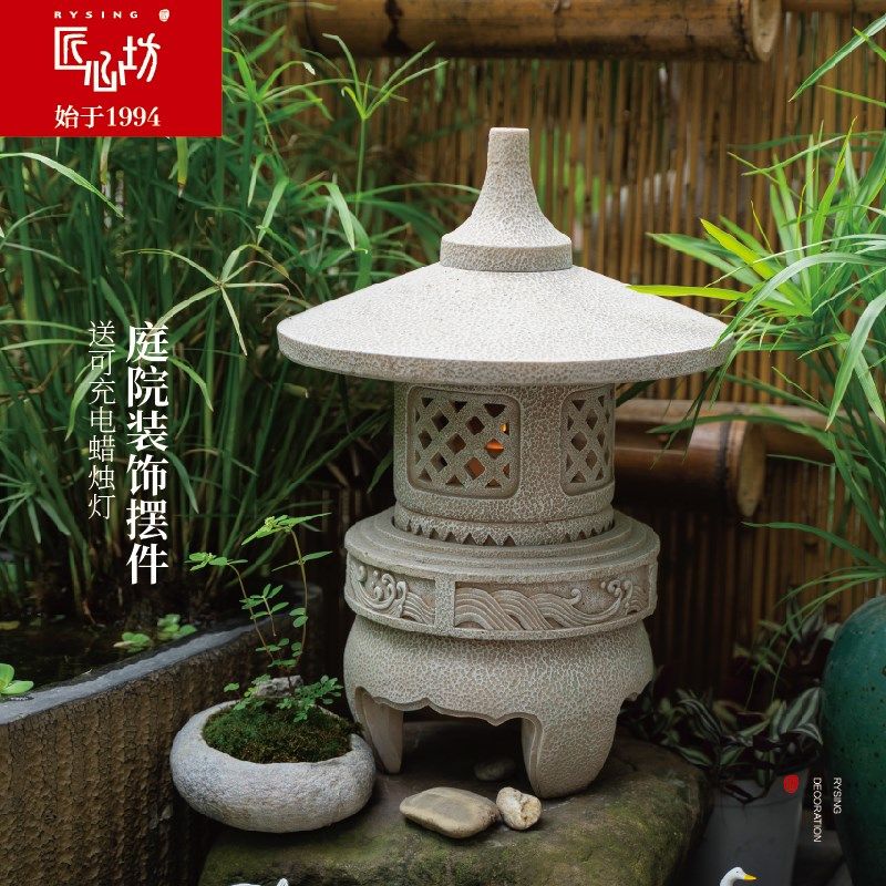 匠心坊中式阳台造景摆件户外庭院花园别墅景观摆件送可充电蜡烛灯,农用物资,苗木固定器/支撑器,淘宝优惠券,粉丝福利购,淘宝优惠卷