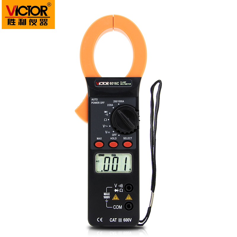 胜利VC6056B/VC6016C高精度数字钳形表交流1000A万能表 自动量程