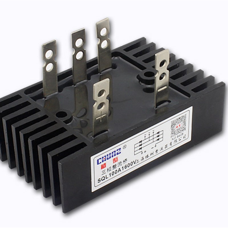 椿整 SQL-100A 1600V三相整流桥带散热器 三相桥式整流器60*100