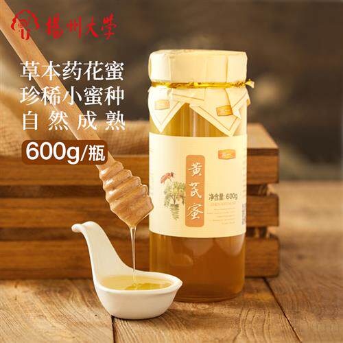 扬州大学黄芪土蜂蜜农大天然药花自然成熟封盖无添加蜜糖纯正600g