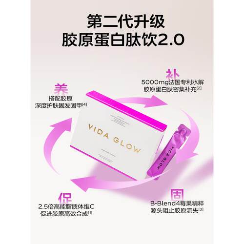 VIDA GLOW薇妲胶原蛋白肽饮vg水解小分子口服美容