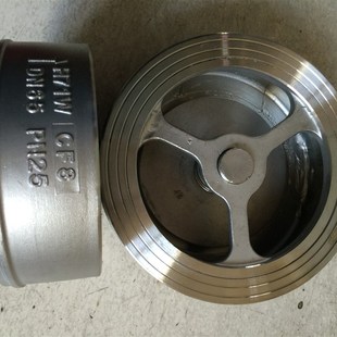 304材质不锈钢H71W对夹式止回阀 不锈钢单向阀 DN15/20/32/40/50