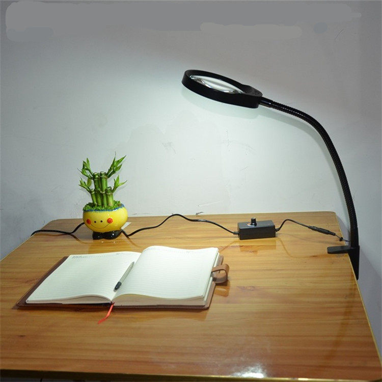 PDOK防静电PD-032A台夹式放大镜带LED多功能维修工作台灯20倍